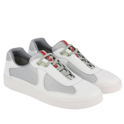 sneakers bianche prada uomo|prada sneakers for men.